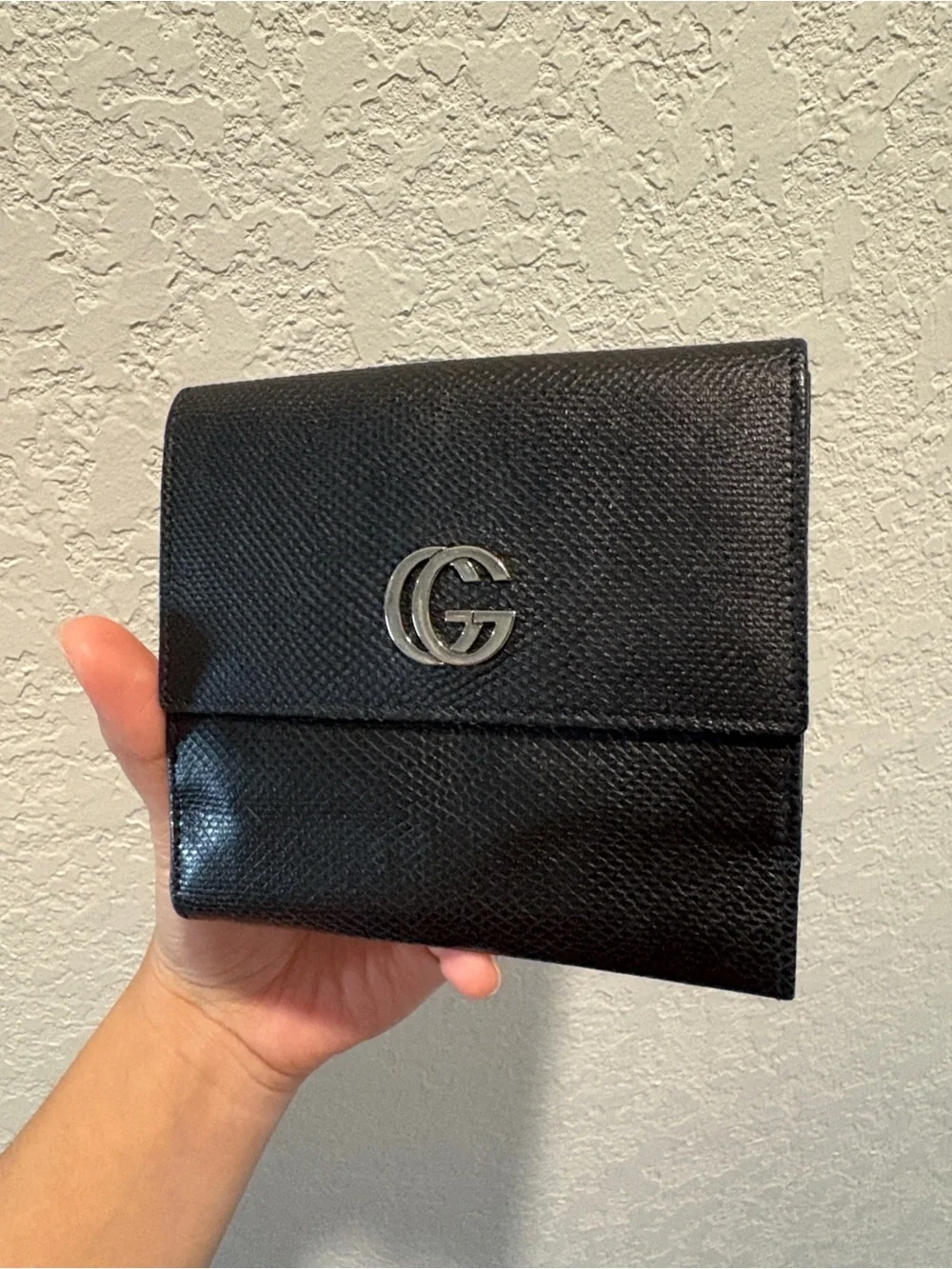 Gucci GG Logo Black Leather Wallet